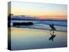 Surfer at Dusk, Gold Coast, Queensland, Australia-David Wall-Stretched Canvas