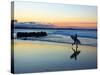 Surfer at Dusk, Gold Coast, Queensland, Australia-David Wall-Stretched Canvas