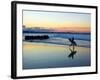 Surfer at Dusk, Gold Coast, Queensland, Australia-David Wall-Framed Photographic Print