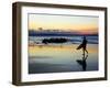 Surfer at Dusk, Gold Coast, Queensland, Australia-David Wall-Framed Premium Photographic Print