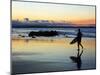 Surfer at Dusk, Gold Coast, Queensland, Australia-David Wall-Mounted Premium Photographic Print