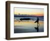 Surfer at Dusk, Gold Coast, Queensland, Australia-David Wall-Framed Photographic Print