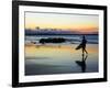 Surfer at Dusk, Gold Coast, Queensland, Australia-David Wall-Framed Photographic Print