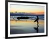 Surfer at Dusk, Gold Coast, Queensland, Australia-David Wall-Framed Photographic Print