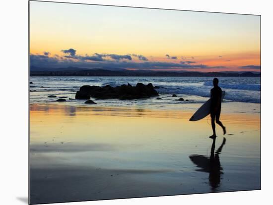 Surfer at Dusk, Gold Coast, Queensland, Australia-David Wall-Mounted Photographic Print
