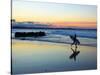 Surfer at Dusk, Gold Coast, Queensland, Australia-David Wall-Stretched Canvas