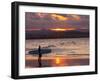 Surfer at Sunset, Gold Coast, Queensland, Australia-David Wall-Framed Photographic Print