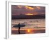 Surfer at Sunset, Gold Coast, Queensland, Australia-David Wall-Framed Photographic Print