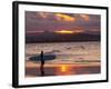 Surfer at Sunset, Gold Coast, Queensland, Australia-David Wall-Framed Photographic Print