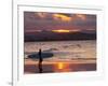 Surfer at Sunset, Gold Coast, Queensland, Australia-David Wall-Framed Photographic Print