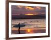 Surfer at Sunset, Gold Coast, Queensland, Australia-David Wall-Framed Photographic Print