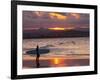 Surfer at Sunset, Gold Coast, Queensland, Australia-David Wall-Framed Photographic Print