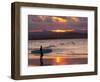 Surfer at Sunset, Gold Coast, Queensland, Australia-David Wall-Framed Photographic Print