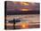 Surfer at Sunset, Gold Coast, Queensland, Australia-David Wall-Stretched Canvas