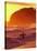 Surfer at Sunset, St Kilda Beach, Dunedin, New Zealand-David Wall-Stretched Canvas