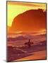 Surfer at Sunset, St Kilda Beach, Dunedin, New Zealand-David Wall-Mounted Photographic Print