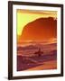 Surfer at Sunset, St Kilda Beach, Dunedin, New Zealand-David Wall-Framed Photographic Print