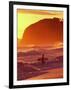 Surfer at Sunset, St Kilda Beach, Dunedin, New Zealand-David Wall-Framed Photographic Print