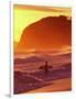 Surfer at Sunset, St Kilda Beach, Dunedin, New Zealand-David Wall-Framed Photographic Print