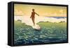 Surfer Coming In-null-Framed Stretched Canvas