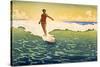 Surfer Coming In-null-Stretched Canvas