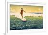 Surfer Coming In-null-Framed Art Print
