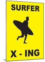 Surfer Crossing-null-Mounted Art Print