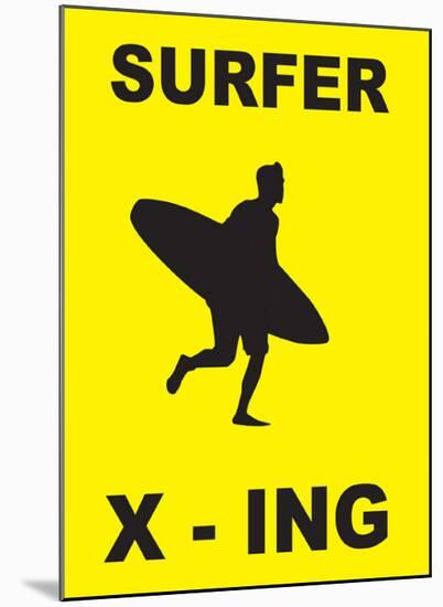 Surfer Crossing-null-Mounted Art Print