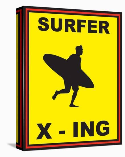 Surfer Crossing-null-Stretched Canvas