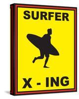 Surfer Crossing-null-Stretched Canvas