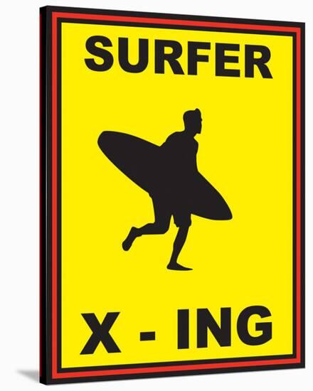Surfer Crossing-null-Stretched Canvas
