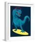 Surfer, Dinosaur, Monster Vector Design for Tee-braingraph-Framed Art Print