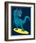 Surfer, Dinosaur, Monster Vector Design for Tee-braingraph-Framed Art Print