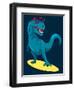 Surfer, Dinosaur, Monster Vector Design for Tee-braingraph-Framed Art Print