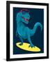 Surfer, Dinosaur, Monster Vector Design for Tee-braingraph-Framed Art Print