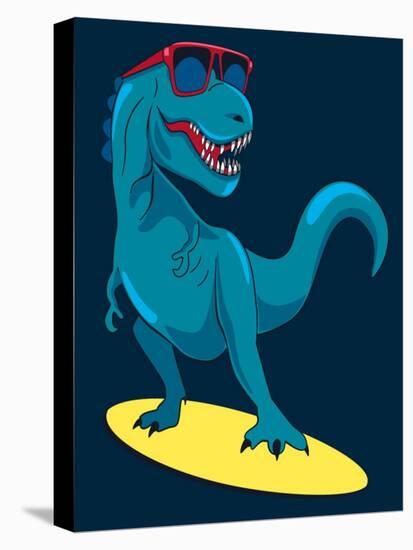 Surfer, Dinosaur, Monster Vector Design for Tee-braingraph-Stretched Canvas