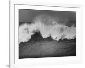 Surfer Fred Van Dyke Riding Giant Wave-George Silk-Framed Photographic Print