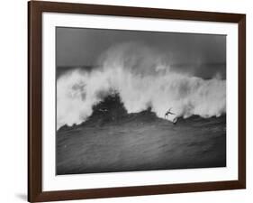 Surfer Fred Van Dyke Riding Giant Wave-George Silk-Framed Photographic Print