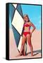Surfer Girl in Red Two-Piece-null-Framed Stretched Canvas