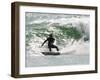 Surfer Goes Right at Tamarack Surf Beach, Carlsbad, California, USA-Nancy & Steve Ross-Framed Photographic Print