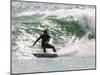 Surfer Goes Right at Tamarack Surf Beach, Carlsbad, California, USA-Nancy & Steve Ross-Mounted Photographic Print
