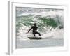 Surfer Goes Right at Tamarack Surf Beach, Carlsbad, California, USA-Nancy & Steve Ross-Framed Photographic Print