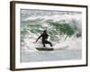 Surfer Goes Right at Tamarack Surf Beach, Carlsbad, California, USA-Nancy & Steve Ross-Framed Photographic Print