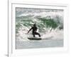 Surfer Goes Right at Tamarack Surf Beach, Carlsbad, California, USA-Nancy & Steve Ross-Framed Photographic Print