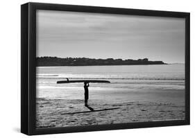 Surfer Holding Board Newport Rhode Island-null-Framed Poster