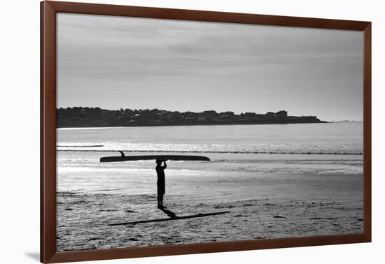 Surfer Holding Board Newport Rhode Island-null-Framed Photo