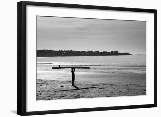 Surfer Holding Board Newport Rhode Island-null-Framed Photo