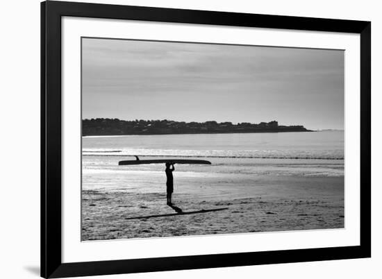 Surfer Holding Board Newport Rhode Island-null-Framed Photo