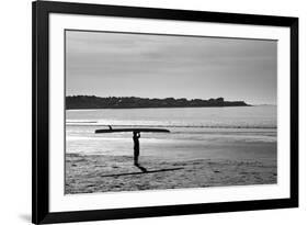 Surfer Holding Board Newport Rhode Island-null-Framed Photo