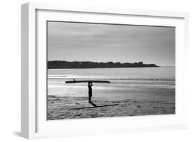 Surfer Holding Board Newport Rhode Island-null-Framed Photo